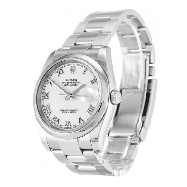Rolex-Datejust-II-White-Roman-Numeral-Replica-Left.jpg Rolex Oyster Perpetual Datejust White Dial 116200 Replica