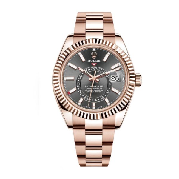 rolex-sky-dweller-326935-sro-automatic-everose-grey-dial-replica.jpg Rolex Sky-Dweller 326935-0007 SRO Automatic Everose Rhodium Dial Oyster Replica